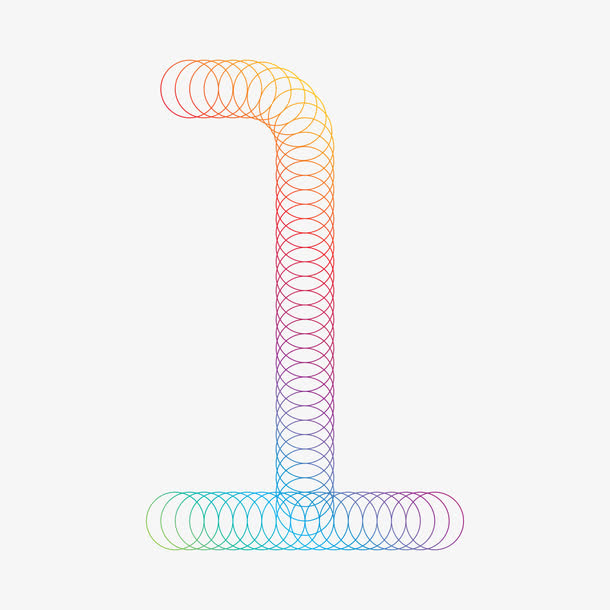 创意圆圈渐变数字1免抠