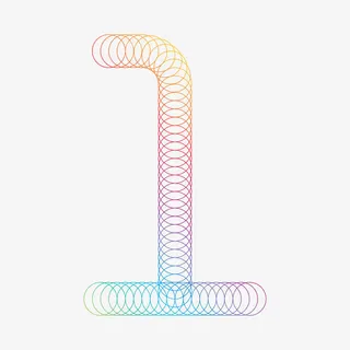 创意圆圈渐变数字1免抠