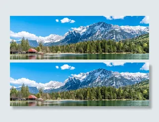 唯美雪山湖泊景色高清图片高清