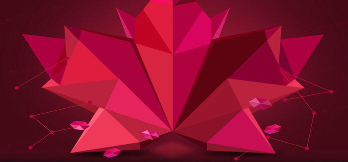 红色几何banner背景高清