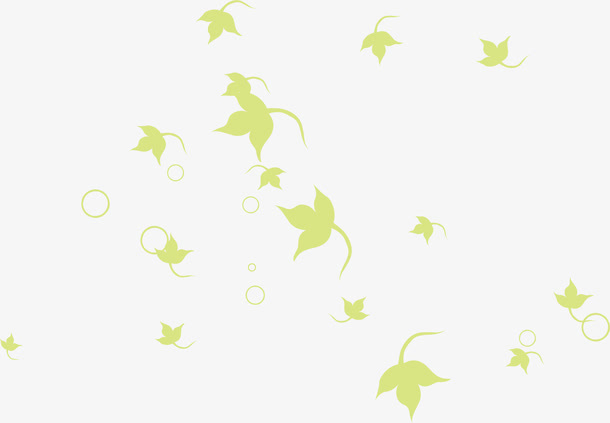 绿色树叶漂浮免抠