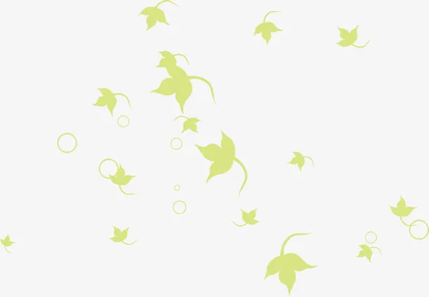 绿色树叶漂浮免抠