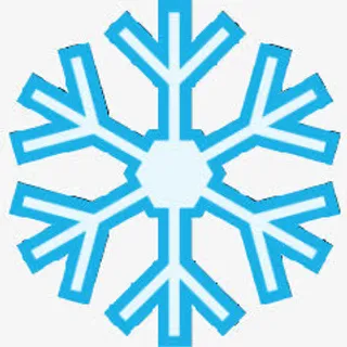 圣诞礼物装饰物蓝色平面雪花免抠