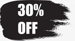 黑色笔刷促销标签免抠