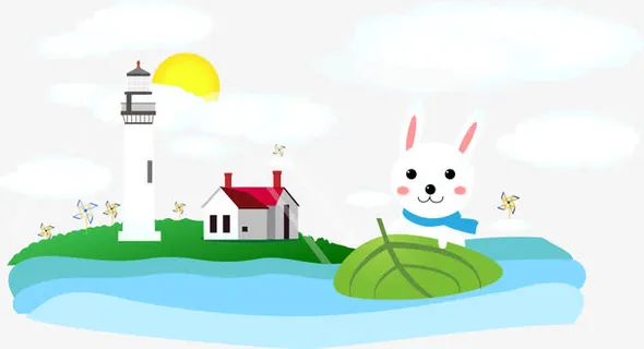 少年兔奇幻漂流矢量免抠