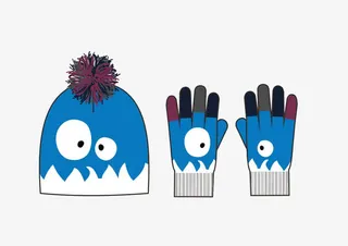 卡通蓝色帽子手套免抠