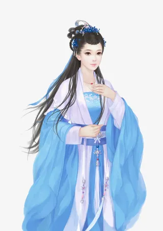 古风美女立绘人物元素免抠