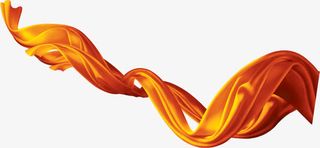 黄色漂浮丝带免抠