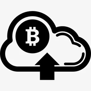 比特币在云上的箭头符号图标免抠