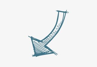 矢量手绘箭头蓝色免抠