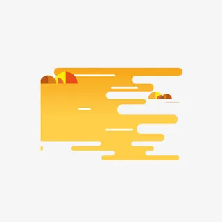 简约版夕阳西下的湖边景色免抠