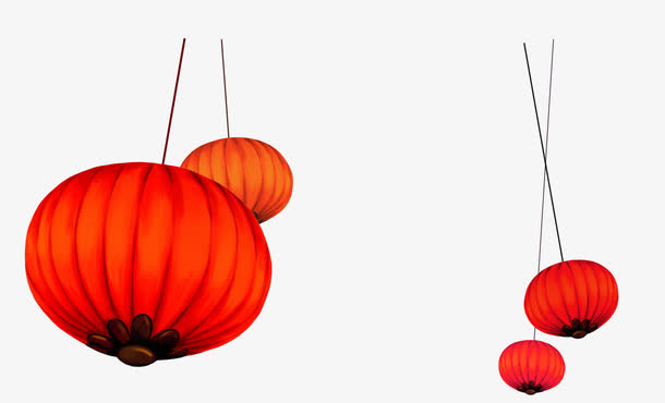 手绘红灯笼免抠