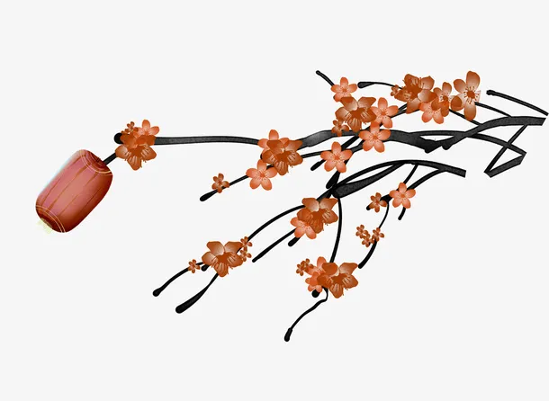 梅花和红灯笼免抠