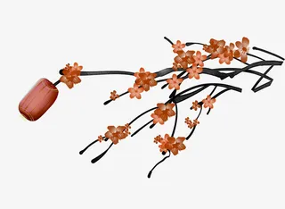 梅花和红灯笼免抠