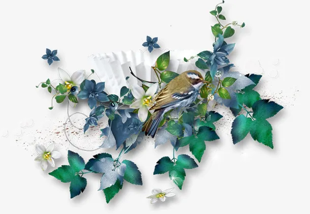 绿叶鲜花免抠