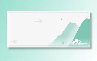 二十四节气之春分手绘山水边框免抠手绘/卡通卡通元素