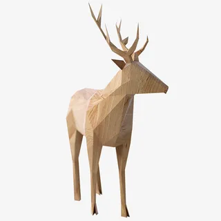 创意合成木制品梅花鹿免抠