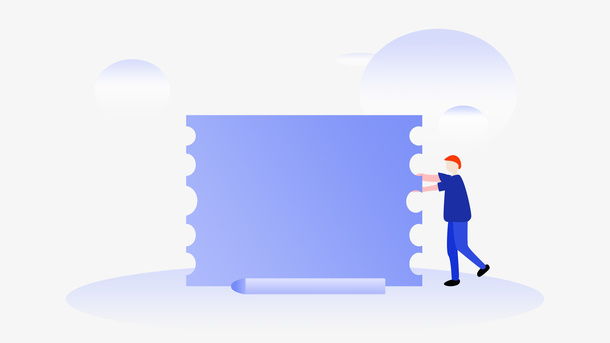 优惠券卡通插画免抠