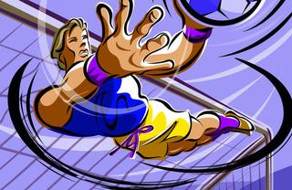 插画守门员手绘人物免抠