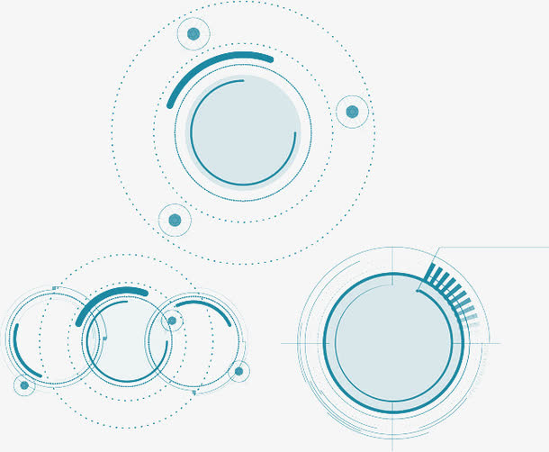 蓝色科技设计圆圈素材免抠