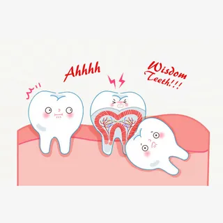 卡通智齿牙痛图示免抠免抠