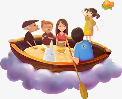 中秋佳节船元素免抠