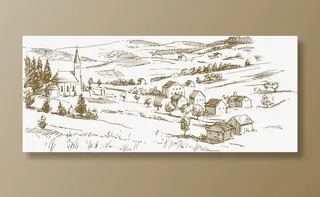 手绘线稿庄园农牧素材免抠