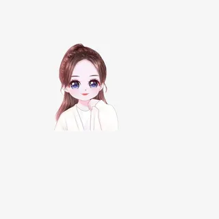 女手绘卡通人物免抠