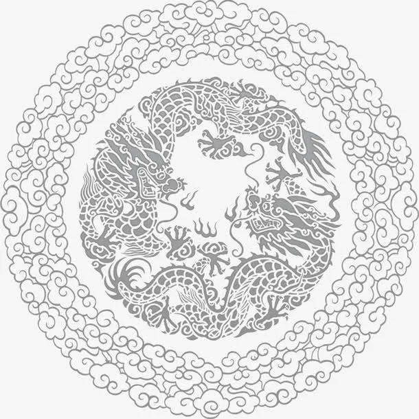 中国风复古风镂空花纹底纹装饰免抠