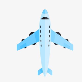 蓝色卡通飞机矢量图免抠