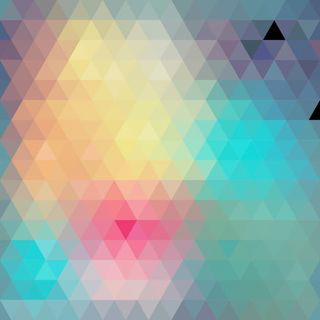 七彩色渐变的菱形海报免抠