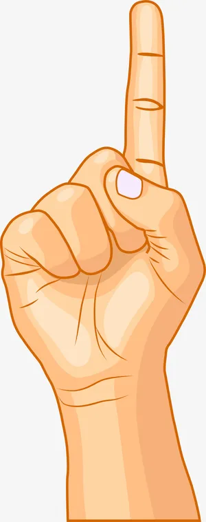 黄色手指数字手势免抠