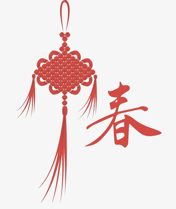 红色中国结免抠