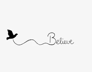 相信英文艺术字免抠