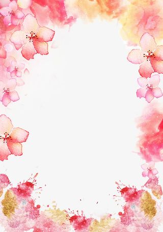 38妇女节手绘花瓣梦幻边框免抠