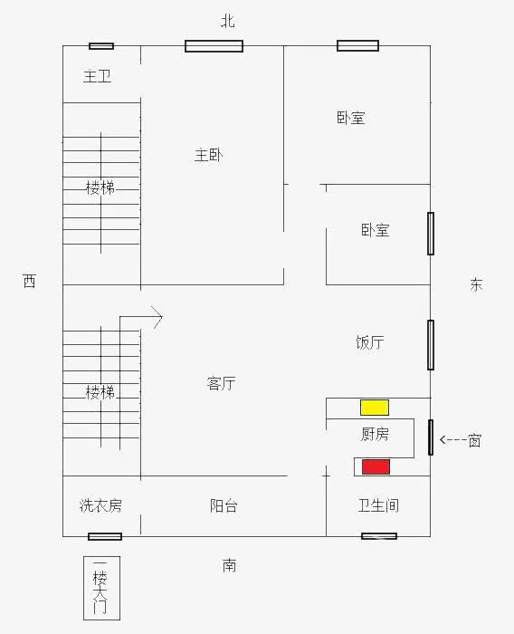 三室一厅小区房设计平面图免抠