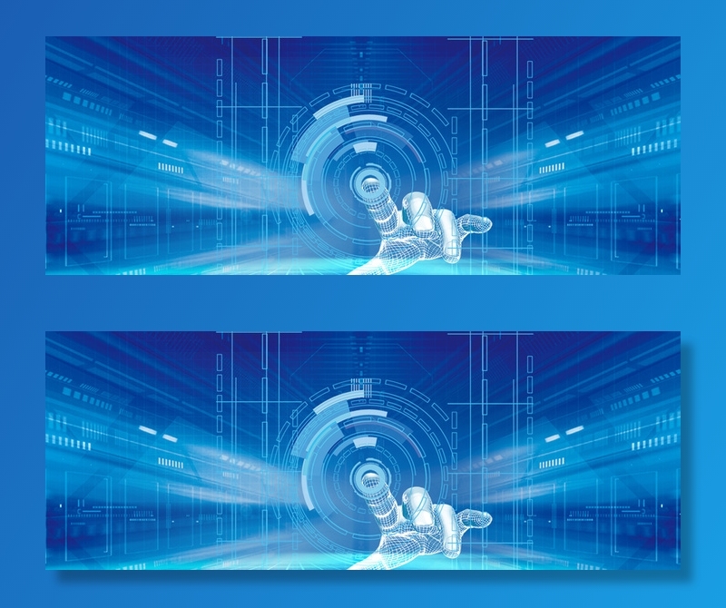 点击未来科技蓝色banner高清商务科技背景