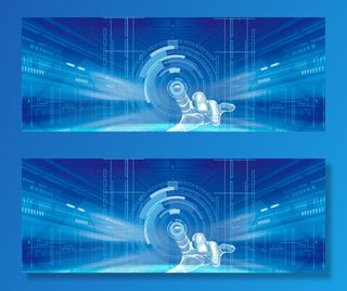 点击未来科技蓝色banner高清商务科技背景