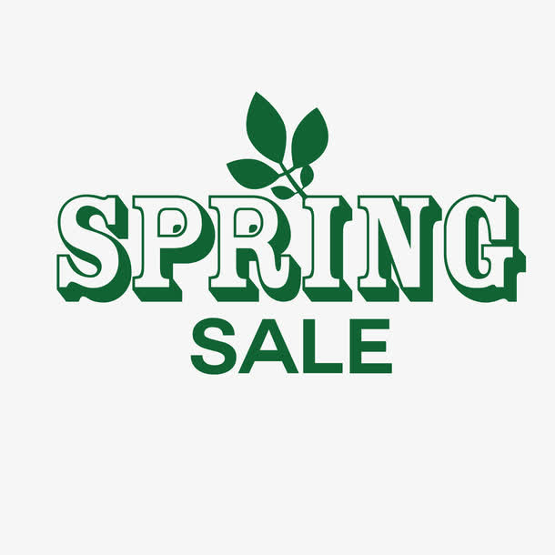 绿色矢量春天艺术字体免抠