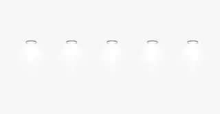 五盏顶灯聚光灯免抠