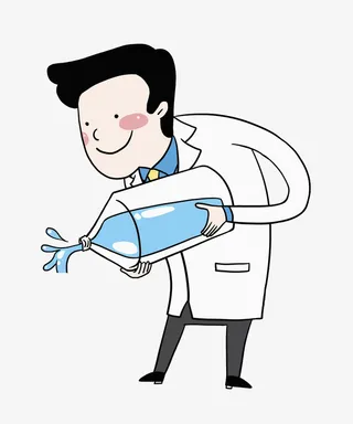 卡通倒水的医生PNG免抠