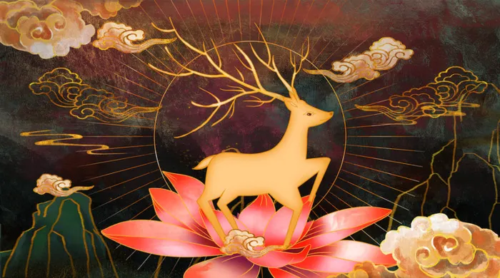 国潮动物插画焞煌风高清