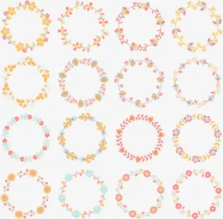 小清新花环组合免抠