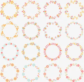 小清新花环组合免抠