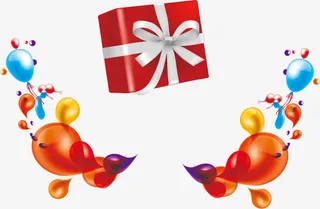 礼盒气球元素免抠