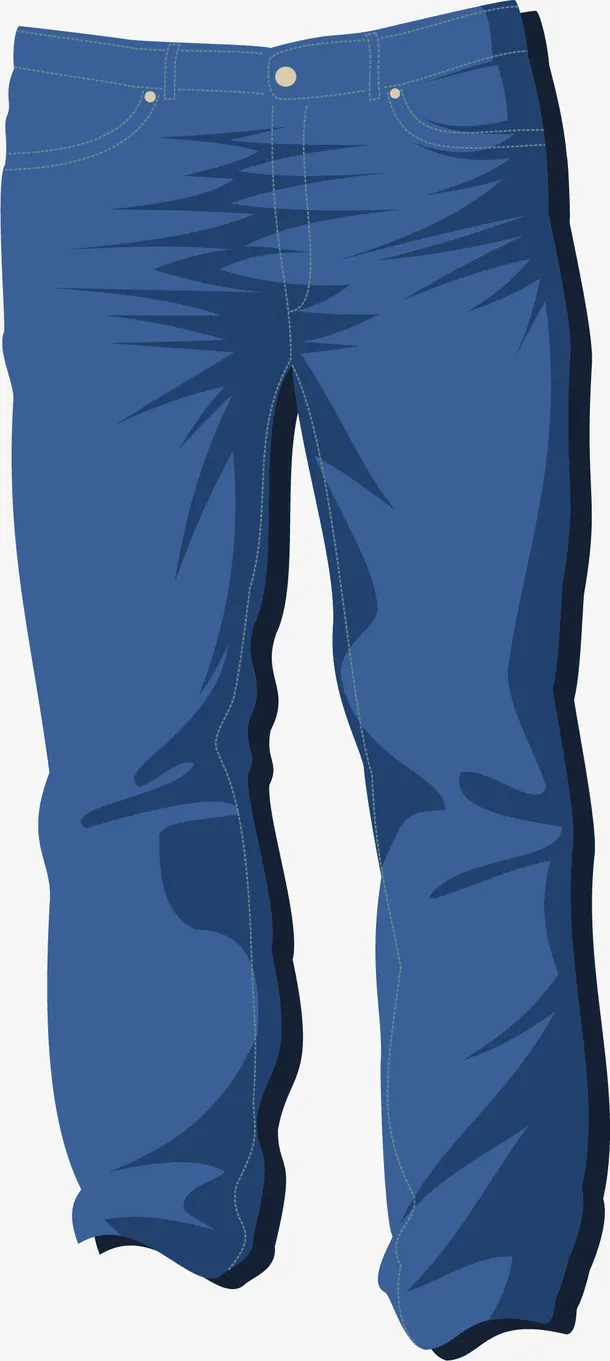 收腰矢量女士牛仔裤免抠