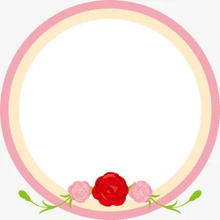 母亲节康乃馨圆形标签免抠