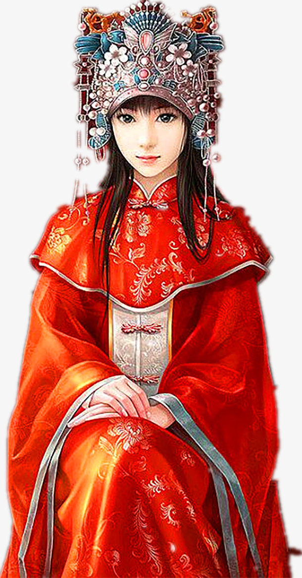 唯美大气少数民族美女元素免抠