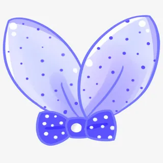 紫色蝴蝶结兔耳朵装饰图案免抠