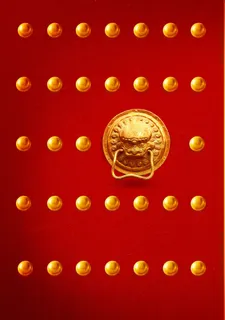 喜庆红色大门背景高清